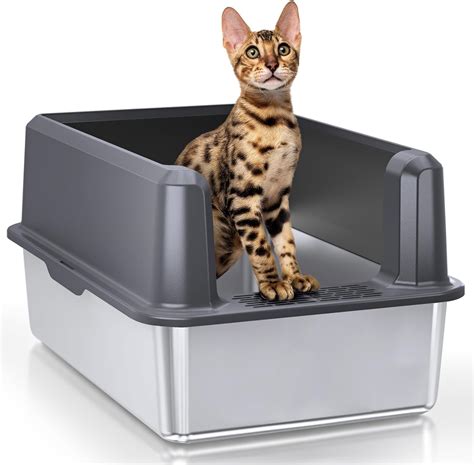 steel litter box|metal litter box with lid.